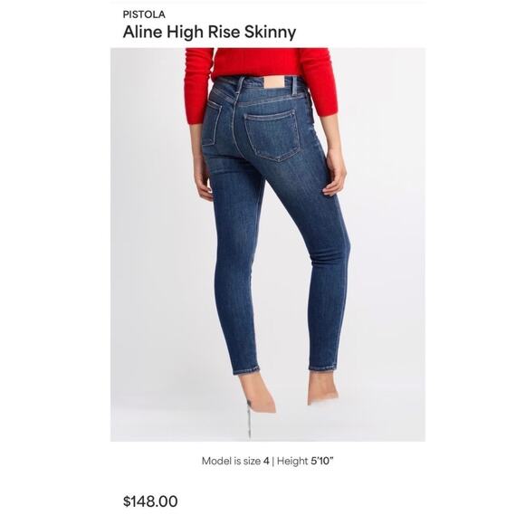 Revolve Pistola Aline High Rise Skinny Stretch Jeans Blue Work Wash Sz 26 $148 - Picture 2 of 13